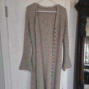 Commense Long Cardigan Sweater with Bell Sleeves